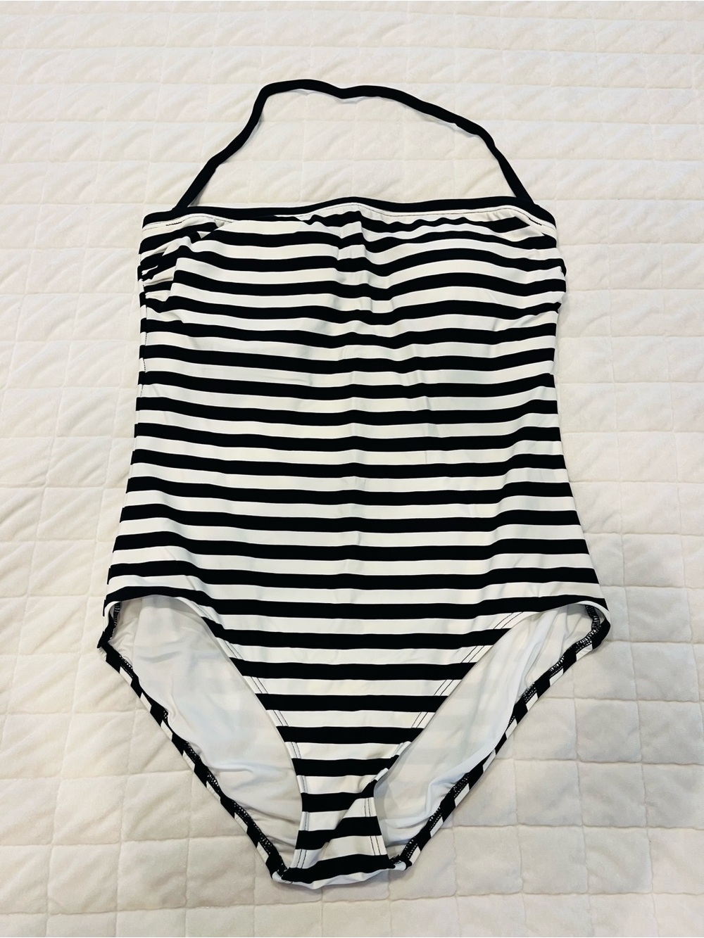 kate spade Black and White Striped One-Piece Swimsuit